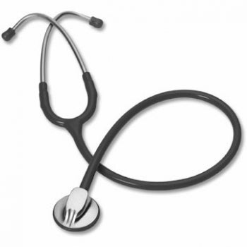 Schwarzes B402 Doppelkopf Stethoskop für Ärzte, Rettungsdienst, Pflege und medizinische Diagnostik mit hochwertigem Bruststück und komfortablen Ohrbügeln.