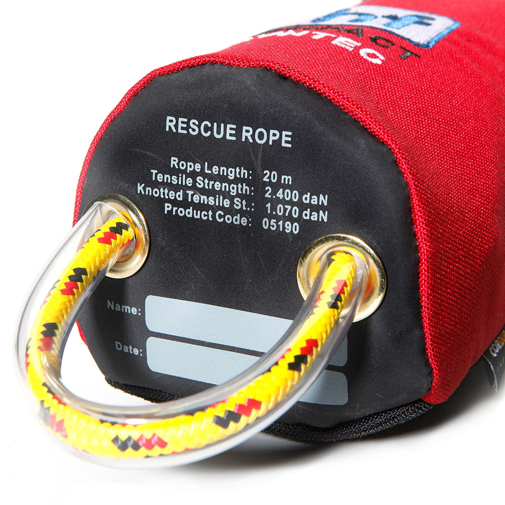 Wurfsack von HF Compact in Syntec Rescue Pro in 20 M länge mit einer Bruchlast von 2400 daN in rot für Wasserretter