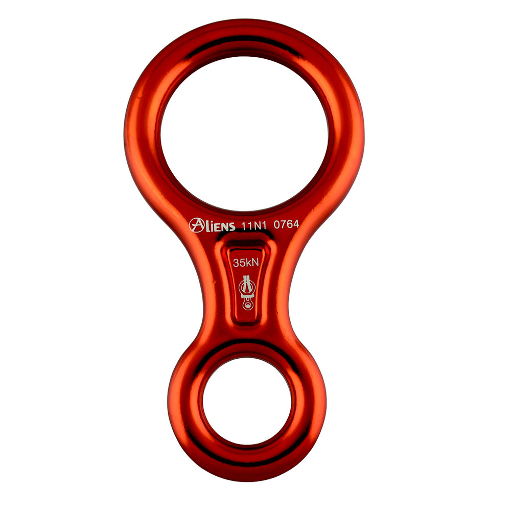 Abseilacht mit zwei Karabiner Einführung, ausgelegt für 35kN in orange.