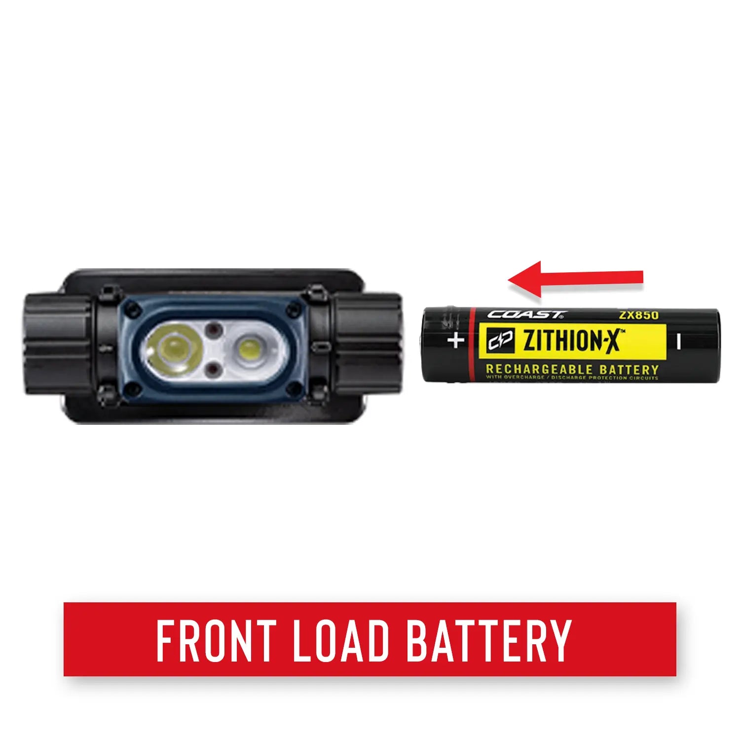 COAST WPH34R LED Stirnlampe mit Frontladesystem und herausnehmbarem COAST ZITHION-X Lithium-Ionen-Akku für schnellen Akkuwechsel im Einsatz. Leistungsstarke Profi-Stirnlampe für Outdoor, Wasserrettung, Feuerwehr, Rettungsdienst, Höhlenforschung, Angeln und anspruchsvolle Arbeitseinsätze.