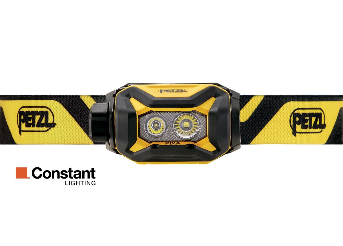 Petzl PIXA Helmlampe mit kompakter Bauform und leistungsstarker LED-Technologie für professionelle Einsätze. Robuste Stirnlampe für Feuerwehr, Rettungsdienst, THW, Industrie, Energieversorger und technische Hilfeleistung bei Tag und Nacht.