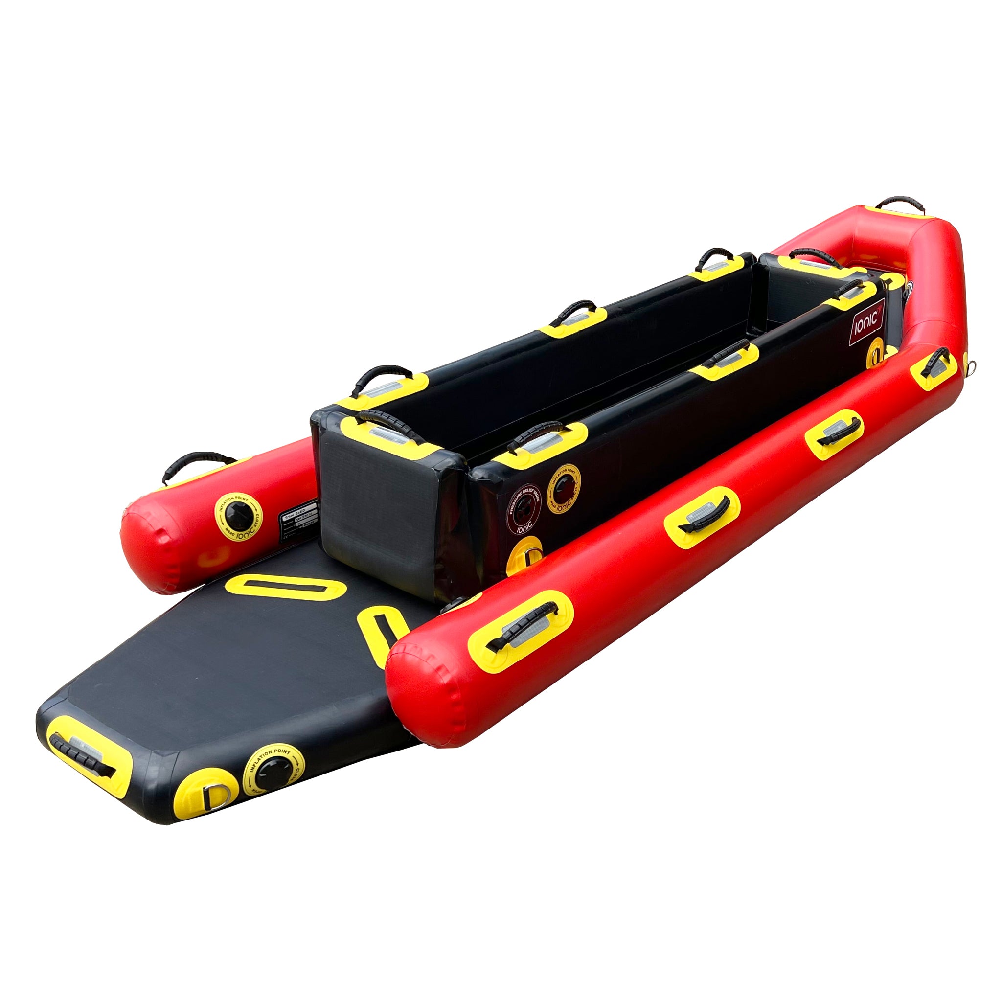 IONIC Transfer-Sled Rettungsschlitten für Evakuierung, Patiententransport und Hochwasserrettung mit aufblasbaren Seitenschläuchen und Tragegriffen