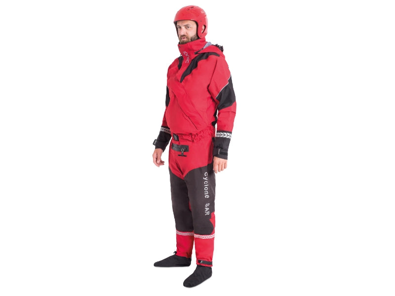 Trockenanzug IONIC Cyclone SAR mit Prallschutzhelm in rot